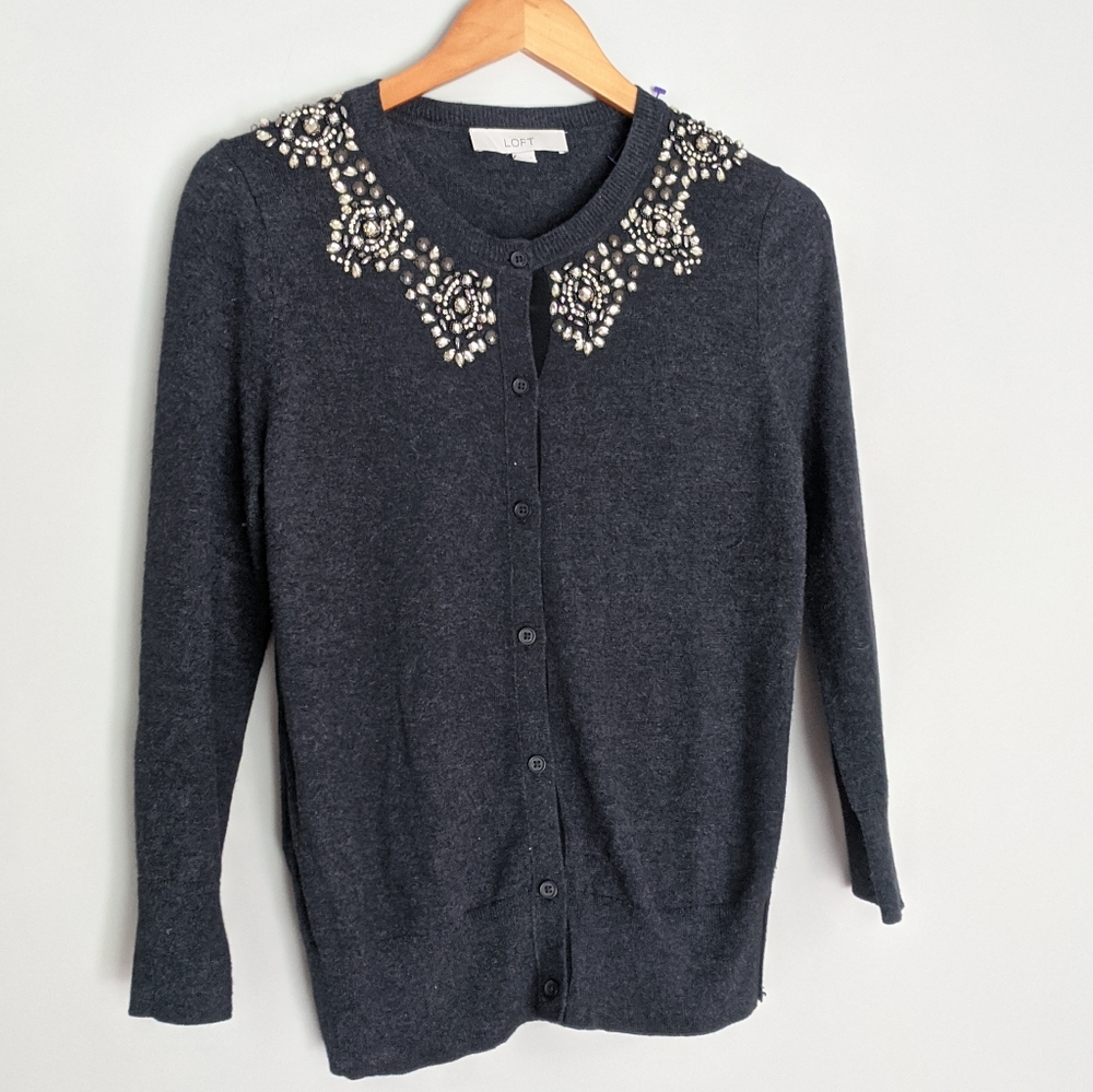 Ann Taylor Loft Bejeweled cardigan